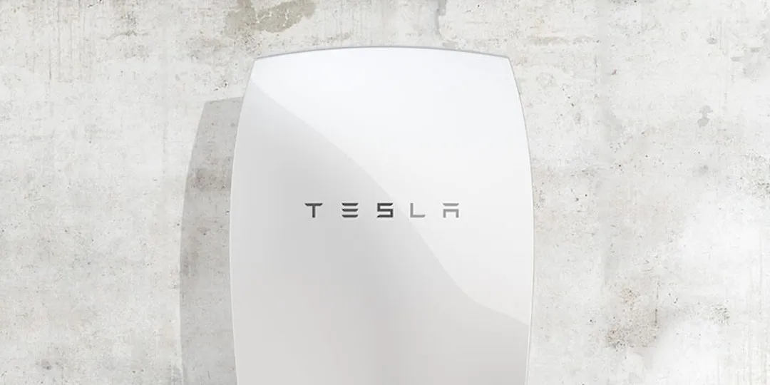 tesla powerwall battery against white background