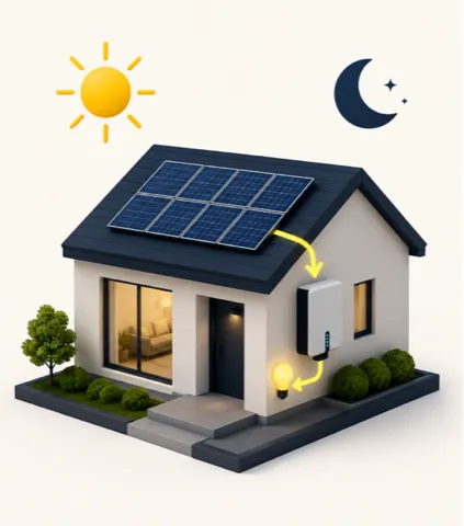 Solar plus battery system icon