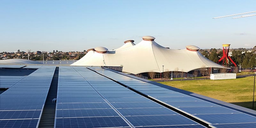 100kW solar installation at Melbourne Showgrounds