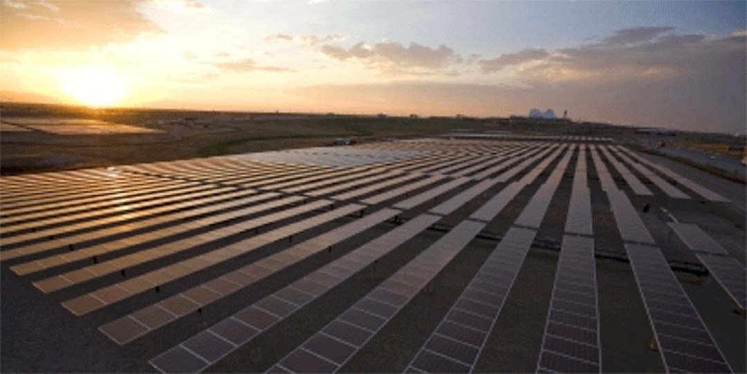 nyngan solar farm at sunset