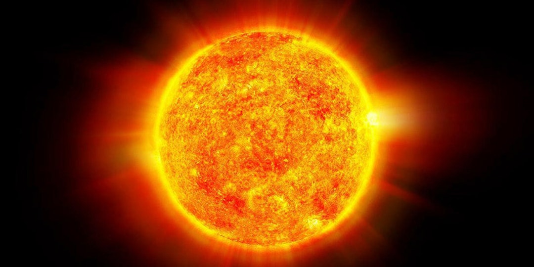 artist's impression of sun burning against black sky